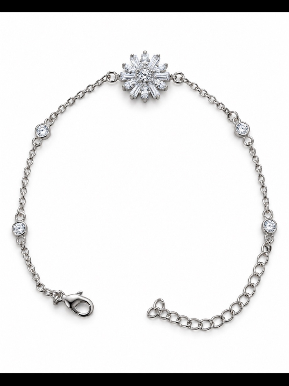 925 Sterling Silver CZ Bracelet NEW - Picture 4 of 4